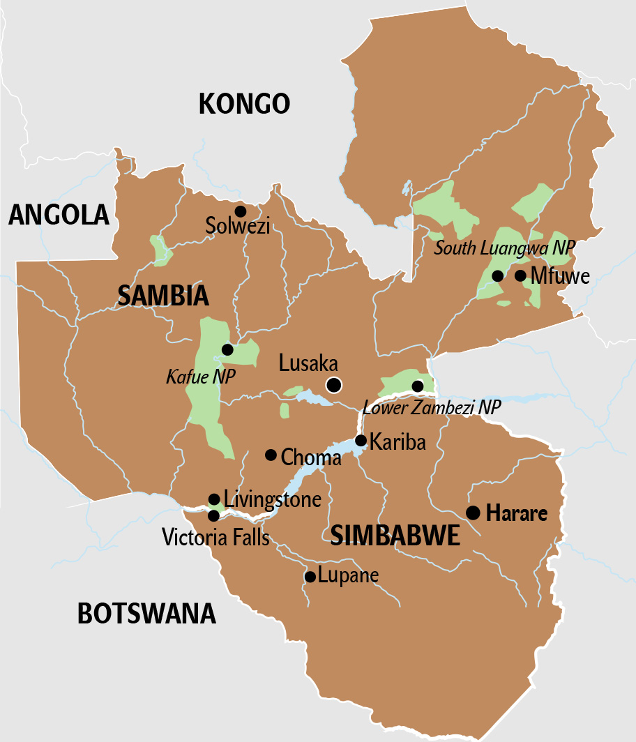 Simbabwe Karte Sambia Karte