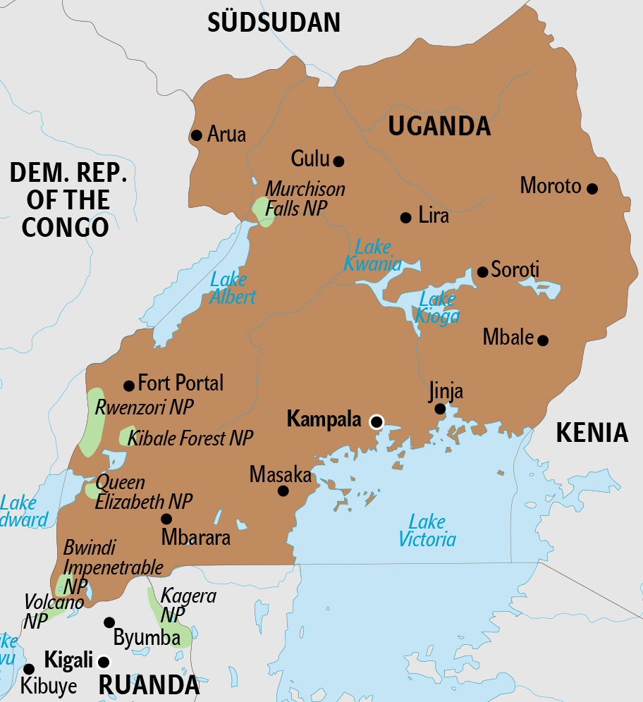 Uganda Landkarte Uganda Karte